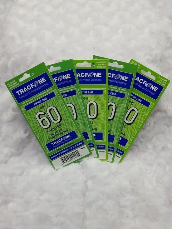 Tracfone Other - 5 Brand New Tracfone 60 Minutes Prepaid Airtime Cards